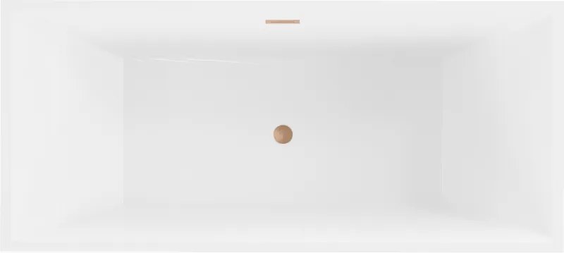 Mexen Vigo, voľne stojaca vaňa 178,5 x 80 cm, biela-čierna, medený prepad, 51251788075-65