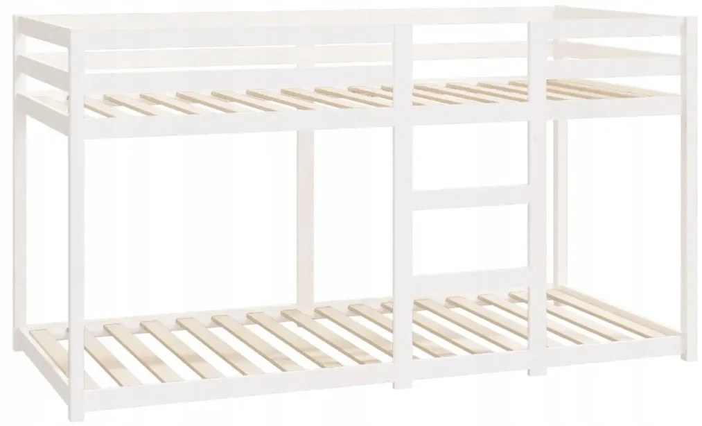VidaXL Poschodová posteľ biela 90x200 cm borovicový masív manželská