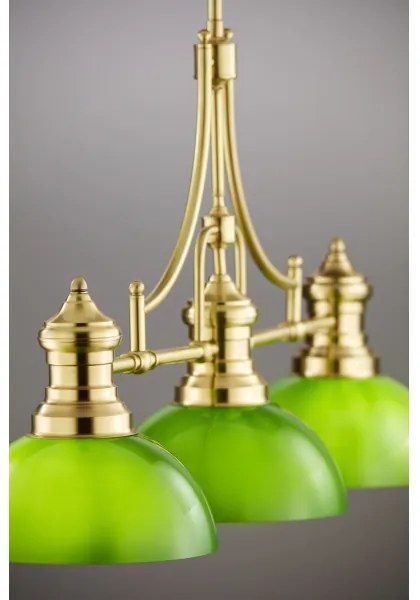 Jupiter 2074 - Luster na tyči PLATINO 3xE27/15W/230V zelená/zlatá