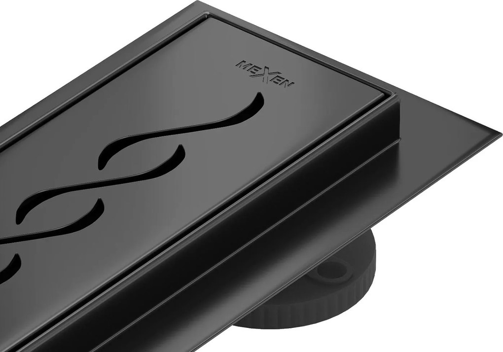 Sprchový žľab maxmax WAVE BLACK - čierny