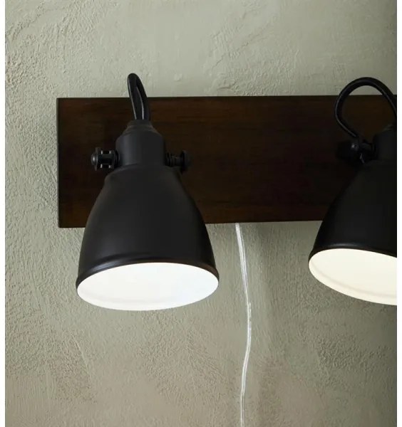 Markslöjd 108213 - Nástenné bodové svietidlo NATIVE 2xE14/18W/230V čierna/hnedá