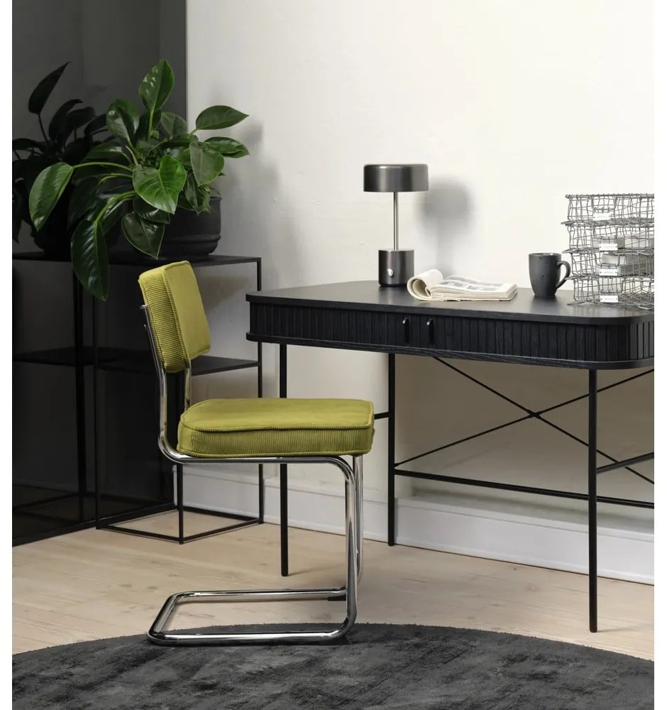 Žltá menčestrová jedálenská stolička Rupert – Unique Furniture