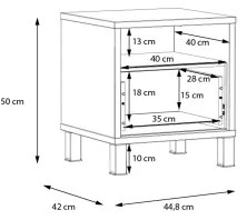 Nočný stolík OREN hnedá/čierna