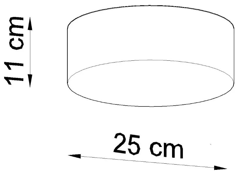 Stropné svietidlo Arena, 1x sivé plastové tienidlo, (biely plast), (fi 25 cm)