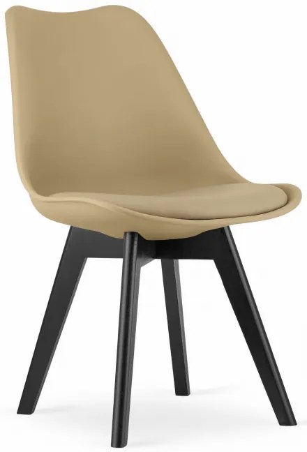 Set dvoch jedálenských stoličiek MARK tmavobéžový - čierne nohy (2 ks)