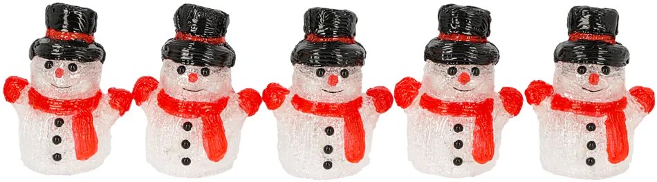 LED svetelná dekorácia snehuliaci, teplá biela