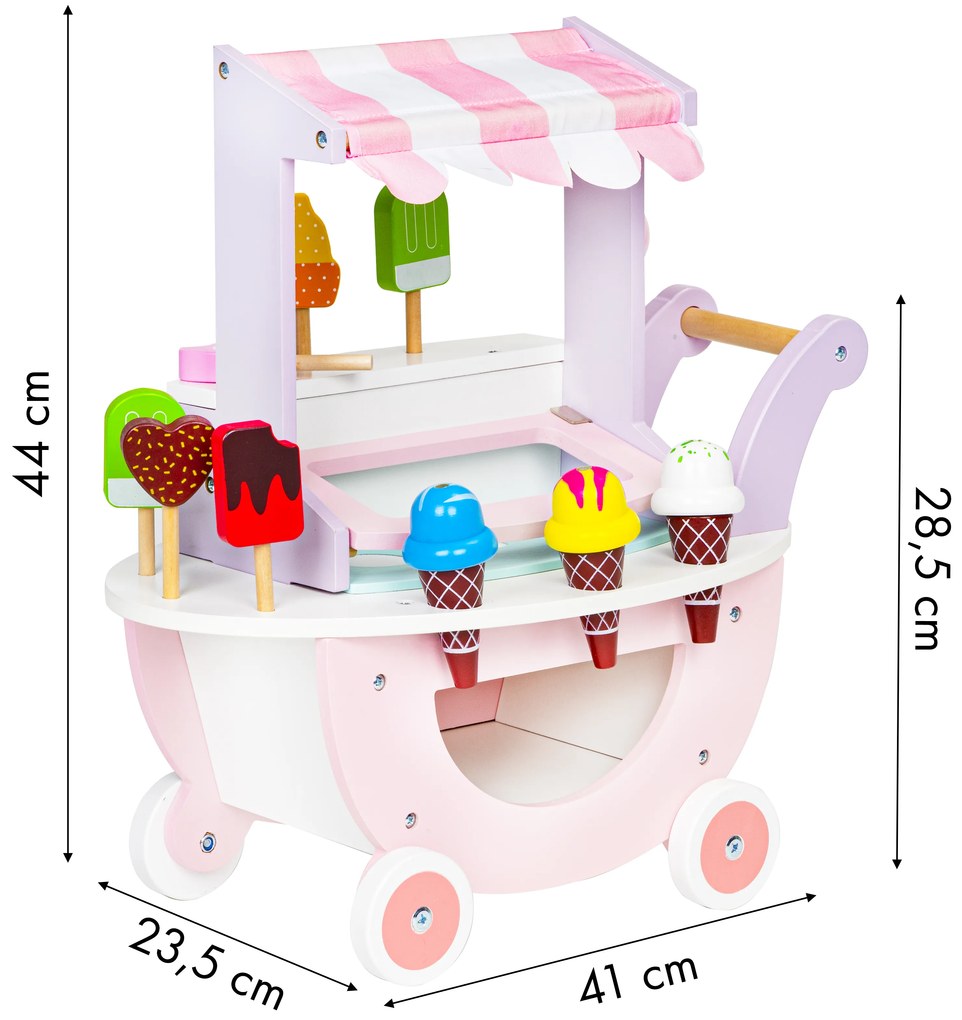 EcoToys Detský drevený vozík - Zmrzlina 12 ks.