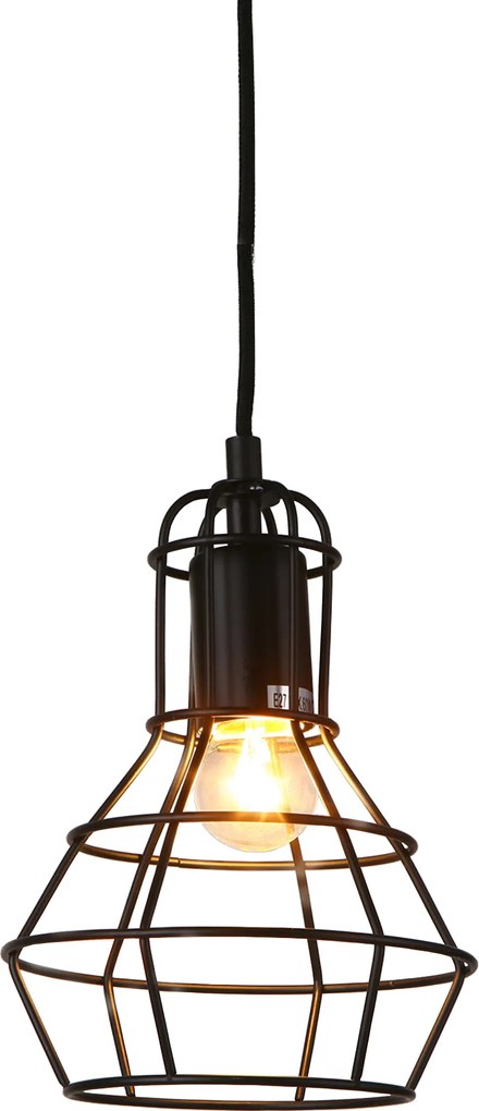 [lux.pro]® Dekoratívna dizajnová design závesná lampa HT168060 - čierna (1 x E27)