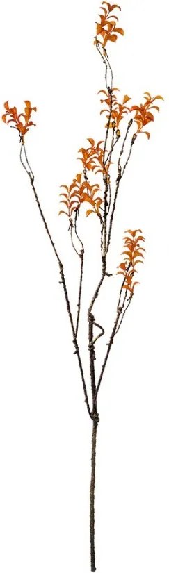 Dekorácia hnedá vetvička s oranžovými lístkami - 18*5*110 cm