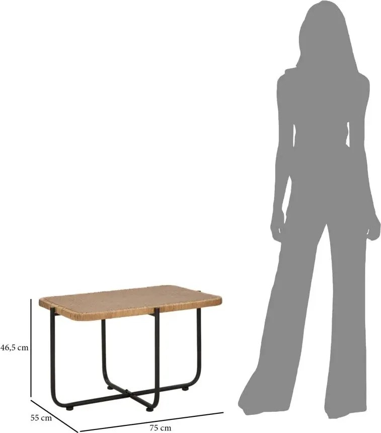 Konferenčný stolík Cebu 75 cm čierny/hnedý