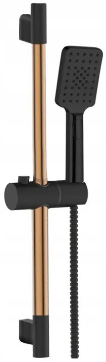 Invena Midnight, sprchový stĺp s ručnou sprchou, čierna-ružové zlato, AU-35-014-S