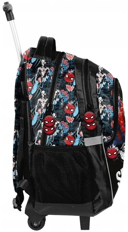 3-dielny školský set Spider-Man - batoh na kolieskach + peračník + taška na prezúvky