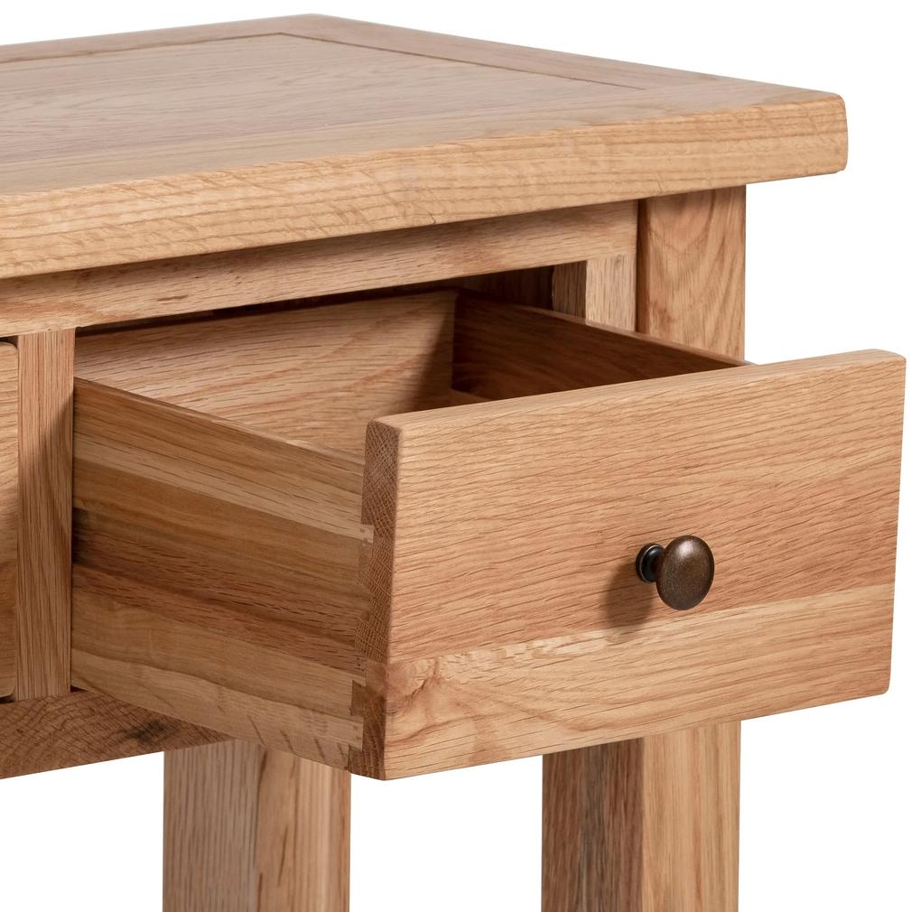 Konzolový stolík s 2 zásuvkami a poličkou 85x32x75 cm