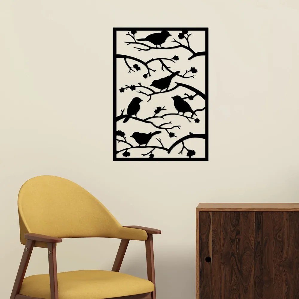 Kovová nástenná dekorácia 47x66 cm Branch &amp; Birds – Wallity