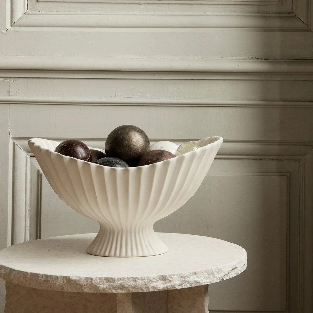 ferm Living Misa na ovocie Fountain kamenina biela 41 x 24 cm