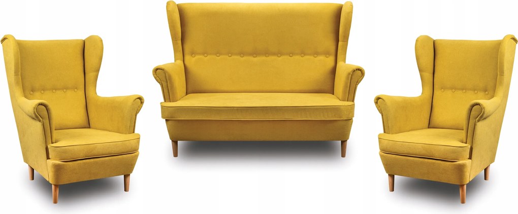 Štýlová Sedacia Súprava Do Obývačky, Pohovka 2 Kreslá Denver