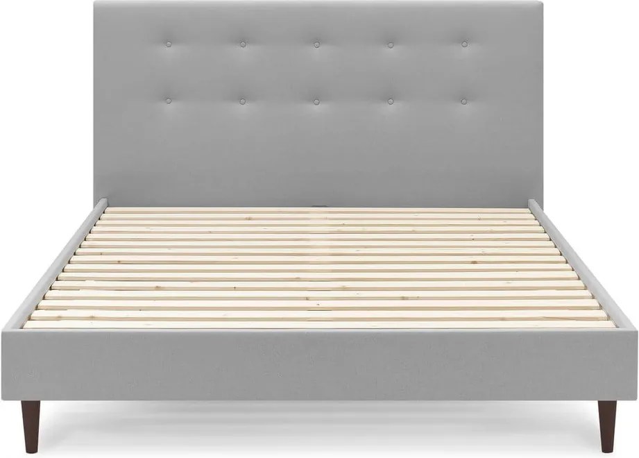Svetlosivá dvojlôžková posteľ Bobochic Paris Rory Dark, 180 x 200 cm