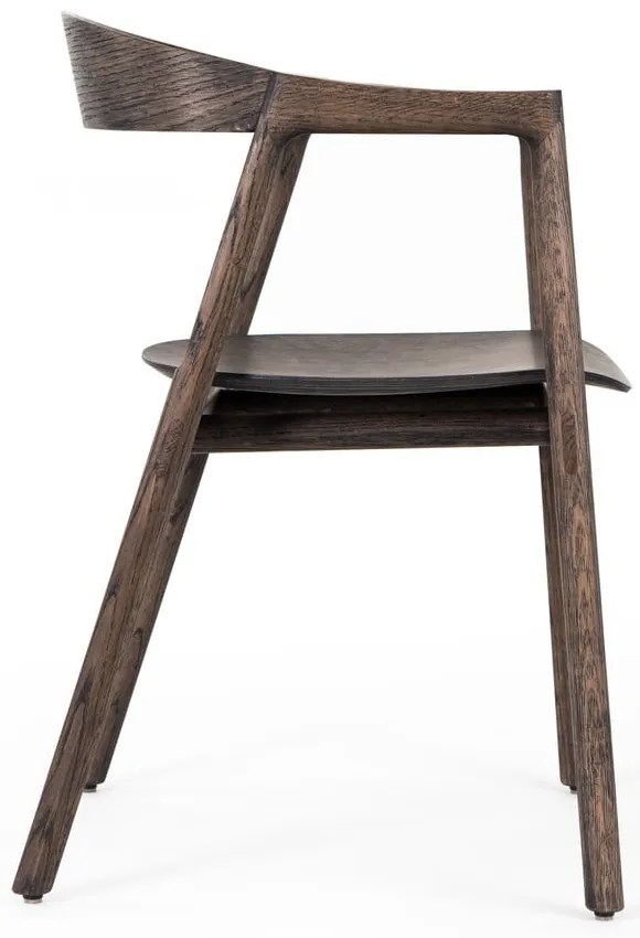 Hnedá jedálenská stolička z dubového dreva Muna – Gazzda