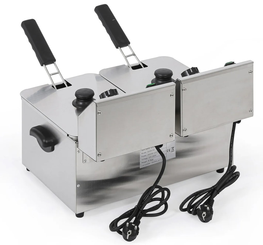 Profesionálna elektrická fritéza 2× 4 l, 2× 2000 W