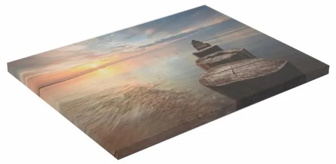 Nástenná maľba Cesta v mori, LED s časovačom, 30 x 40 cm