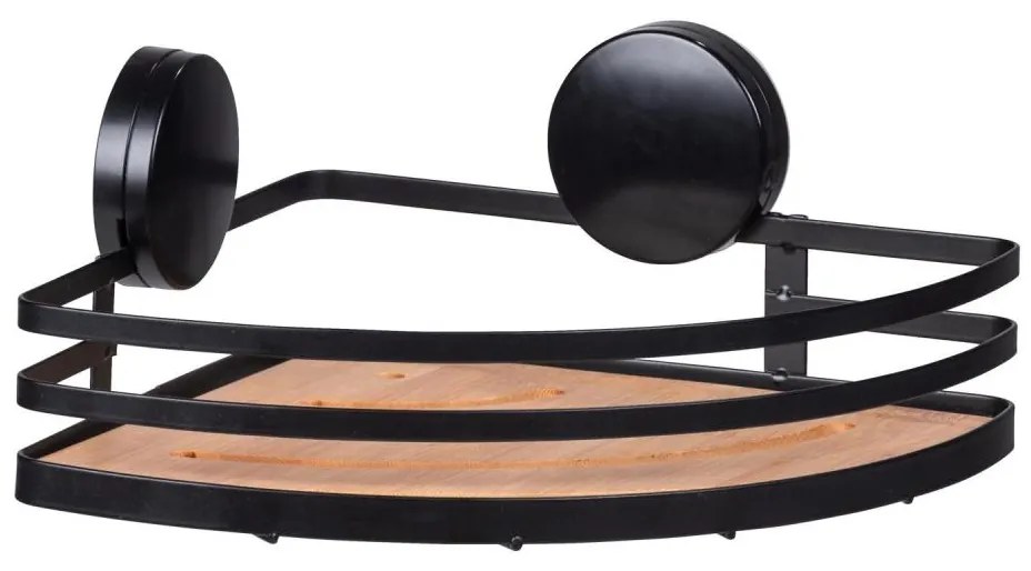 WENKO 24980800-Polica ALBA 27,3x21 cm čierna/hnedá