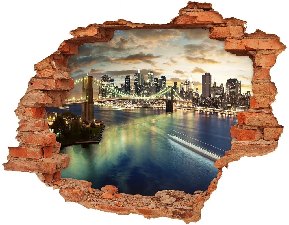 Nálepka 3D diera na stenu Manhattan new york city nd-c-30806367