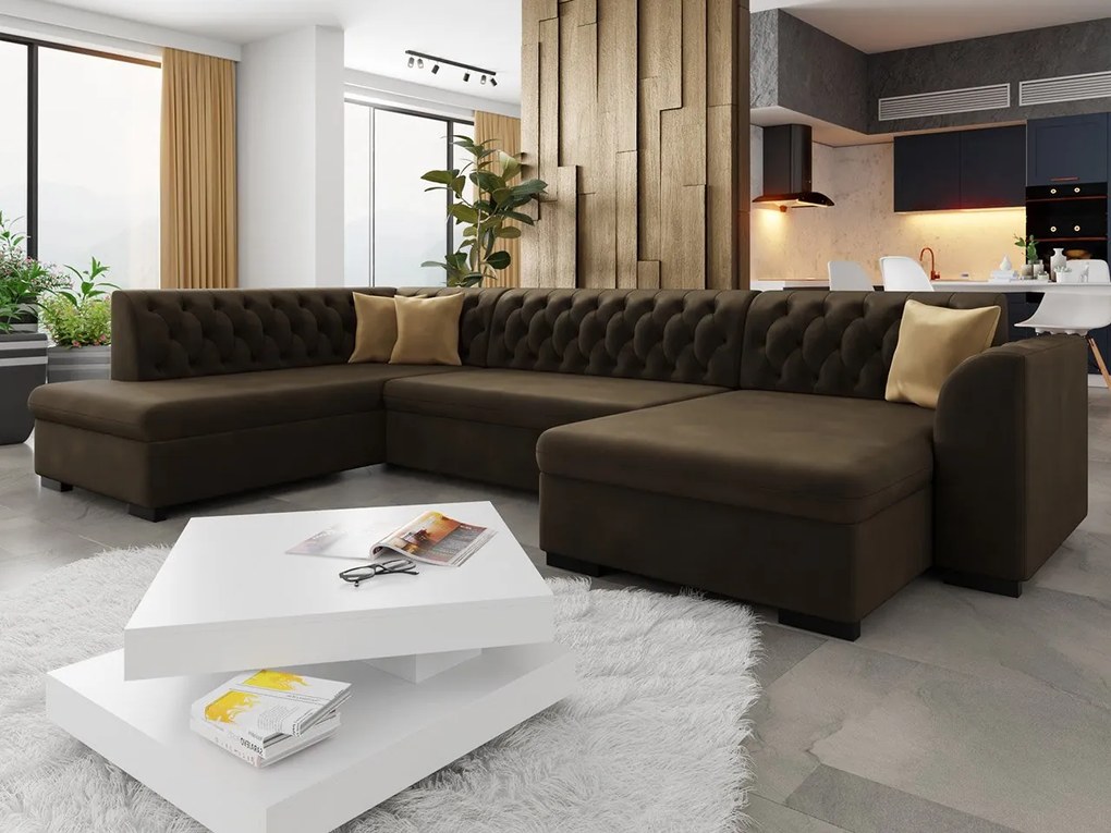 Veľká sedačka do obývačky Valdero, Dostupné poťahy: Magic Velvet 2227 + Magic Velvet 2227 + Evo 29, Strana: Ľavá