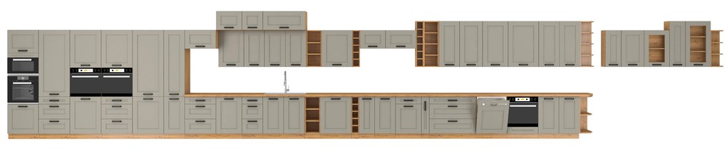 Dolná kuchynská skrinka Lucid 15 D CARGO BB (dub artisan + claygrey). Vlastná spoľahlivá doprava až k Vám domov. 1045529