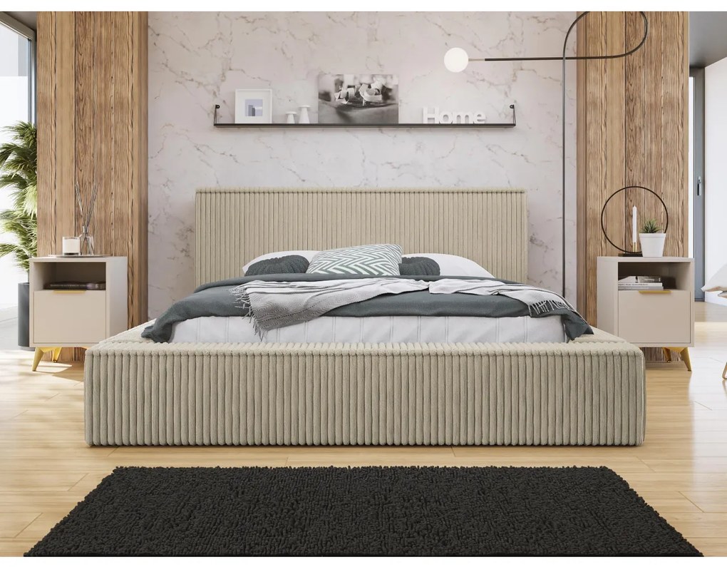 Manželská posteľ s úložným priestorom Gritta S, Dostupné poťahy: Top Sztruks 20, Rozmer postele: 140x200