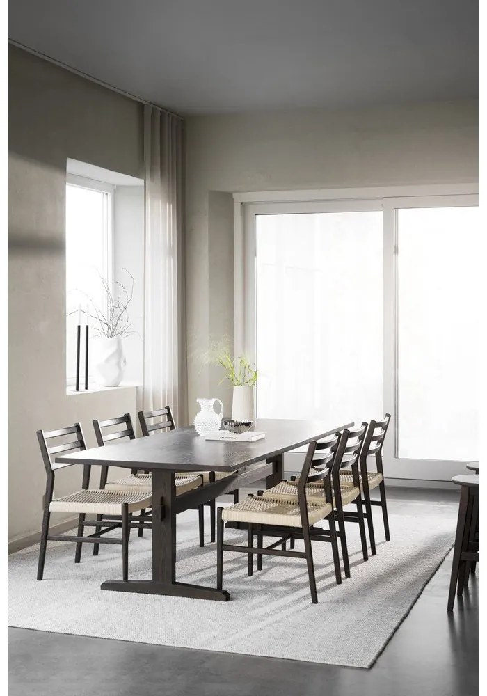 Jedálenská stolička v tmavohnedo-prírodnej farbe v súprave 2 ks Harlan – Rowico