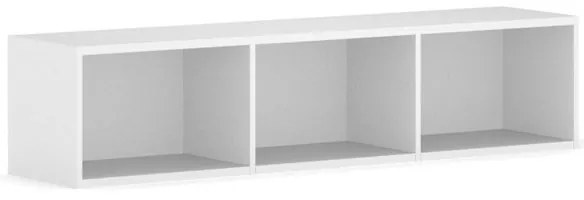 Nástenná knižnica INTEGRO, 465 x 1750 x 400 mm, 3 police, biela