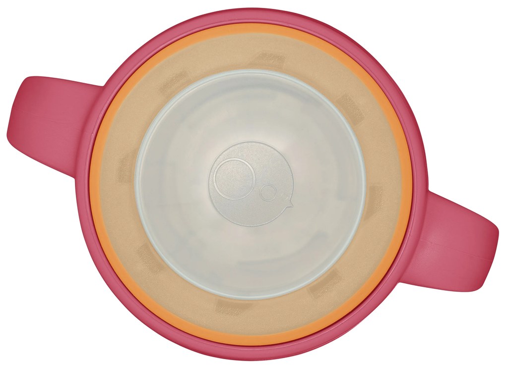 360° netečúci učiaci hrnček 250 ml - ružová/oranžová