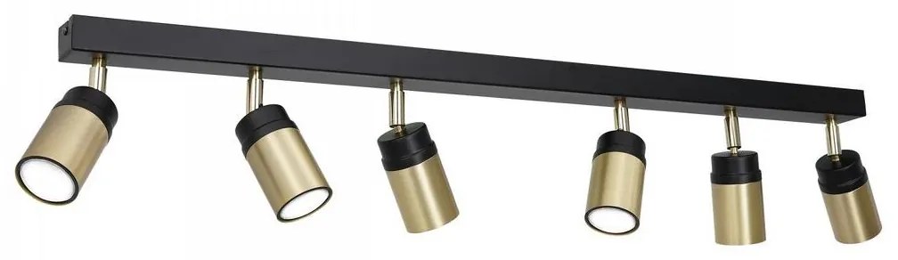 Bodové svietidlo NEST 6xGU10/8W/230V čierna/mosadz