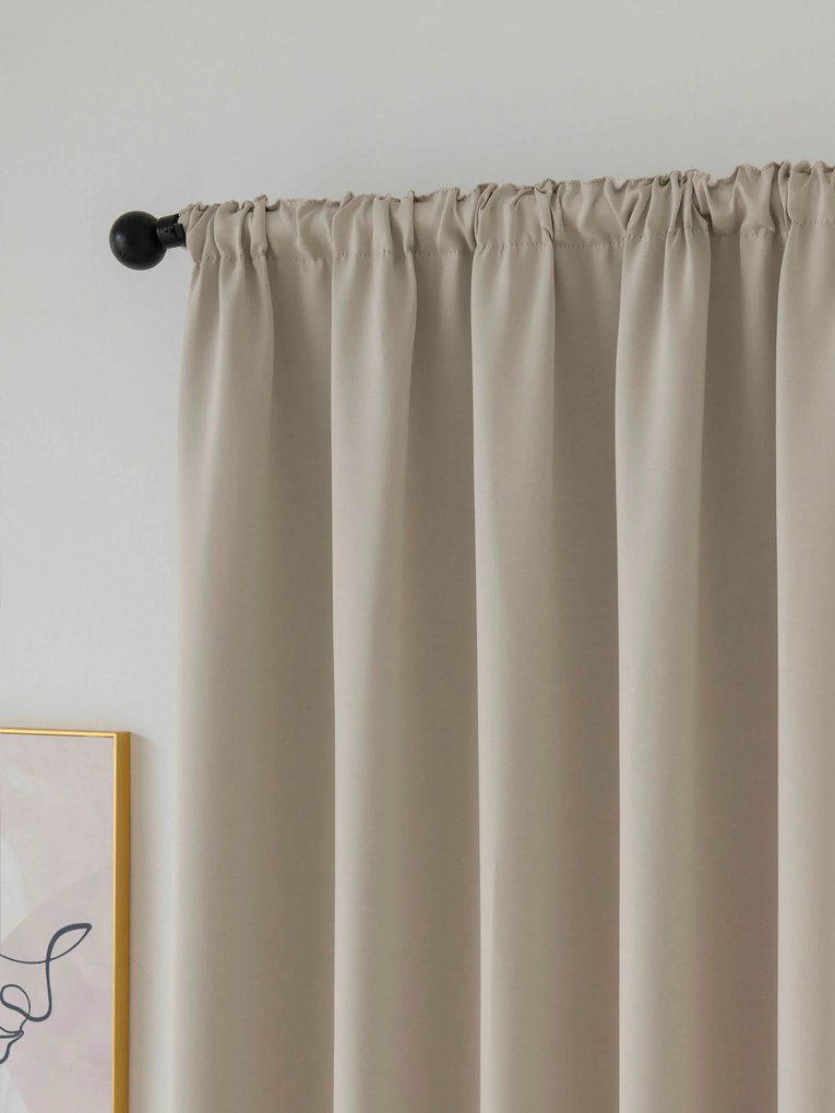 Blackout závesy Elias prírodná - 140 × 280 cm (2 ks) - riasiaca stuha
