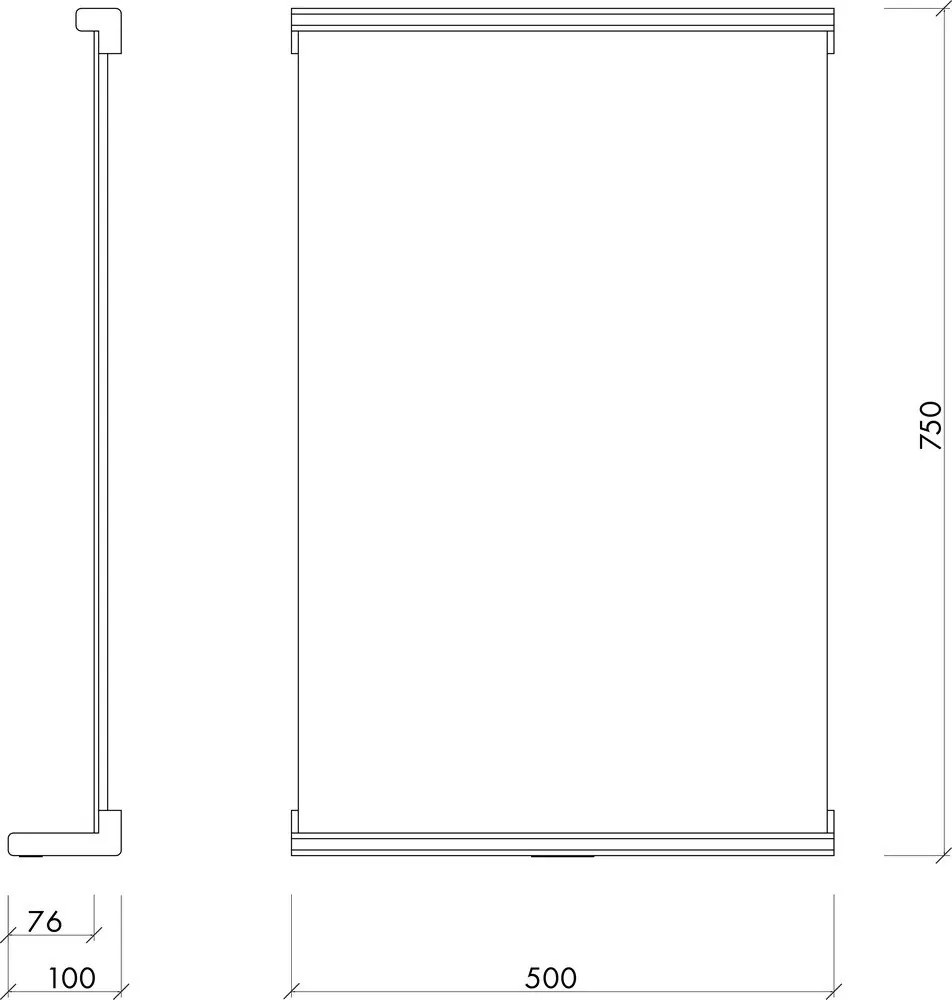Nástenné zrkadlo s poličkou s dreveným rámom 50x75 cm Lun – noo.ma