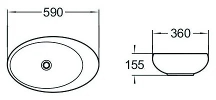 Mexen MALWA UMÝVADLO, 59x36 CM, BIELA, 21435900