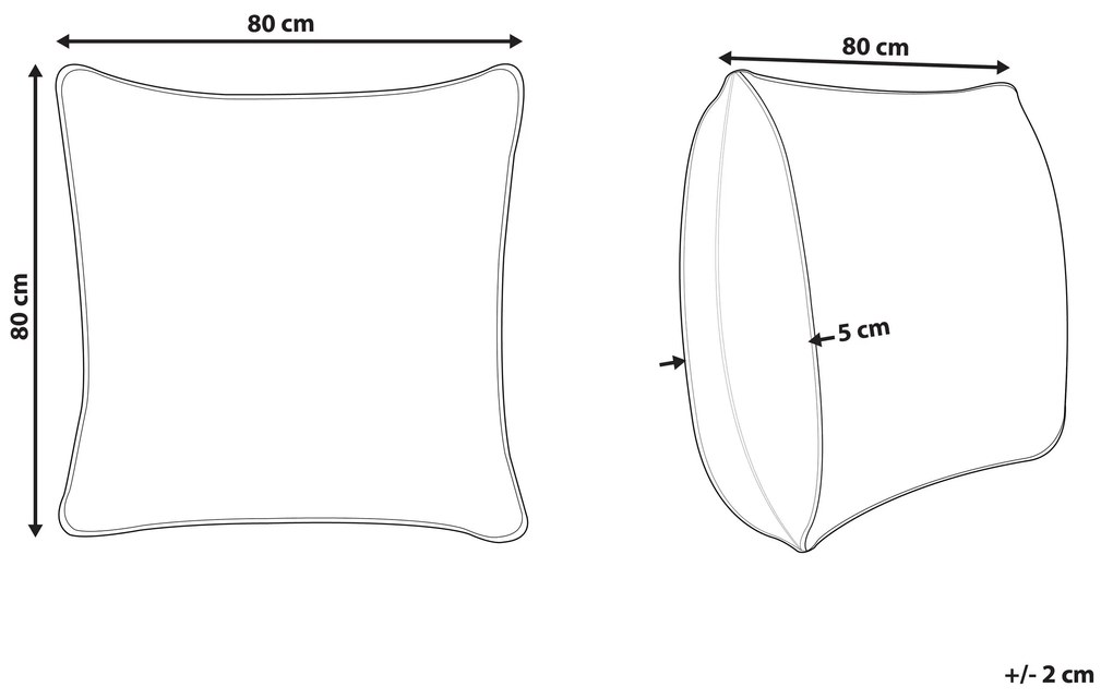 Vankúš z mikrovlákna s vysokým profilom 80 x 80 cm ERRIGAL Beliani