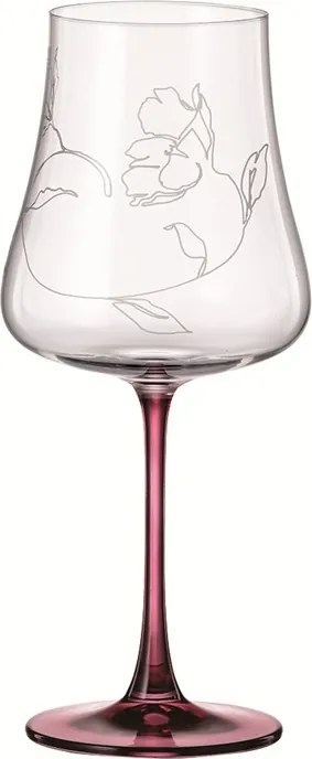 BOHEMIA IDUNA RED FOOT POHÁR NA VÍNO 650ML SADA 6KS