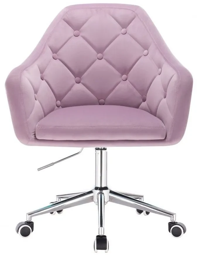 LuxuryForm DESIGN Kreslo ANDORA VELUR na striebornej podstave s kolieskami - levanduľa