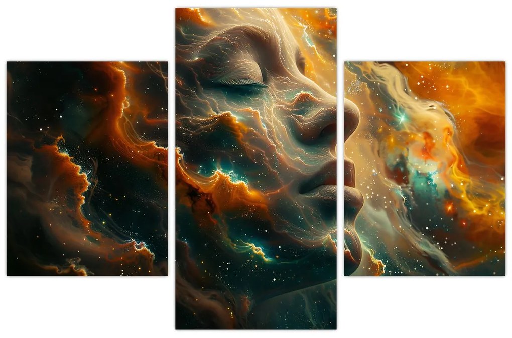 Obraz - Tvár vo vesmíre (90x60 cm)