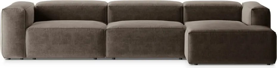 Hnedá rohová pohovka (pravý roh/s leňoškou) Bergamo – Cosmopolitan Design