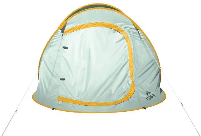 Samorozkladací kempingový stan pre 2 osoby (zelená/žltá) (100389319)