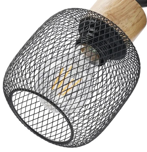 Brilagi - Bodové svietidlo BASKLITE 3xE27/15W/230V drevo/čierne