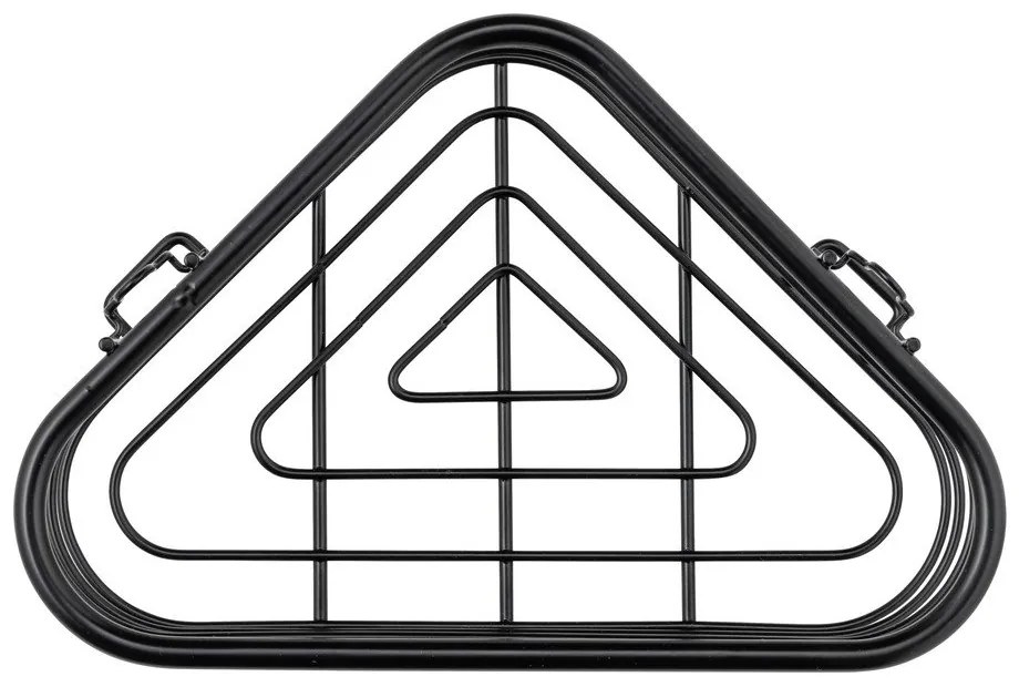 Čierna rohová sprchová polica Wenko Trestina, 25 x 11 cm