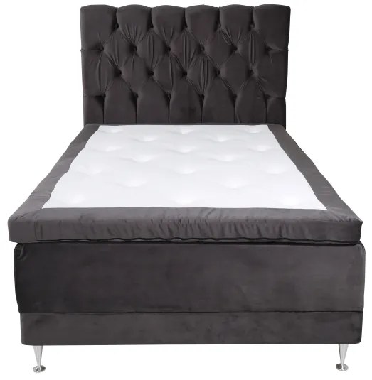 Vansbro 120 polohovateľná boxspring posteľ sivý zamat čelo Sarna