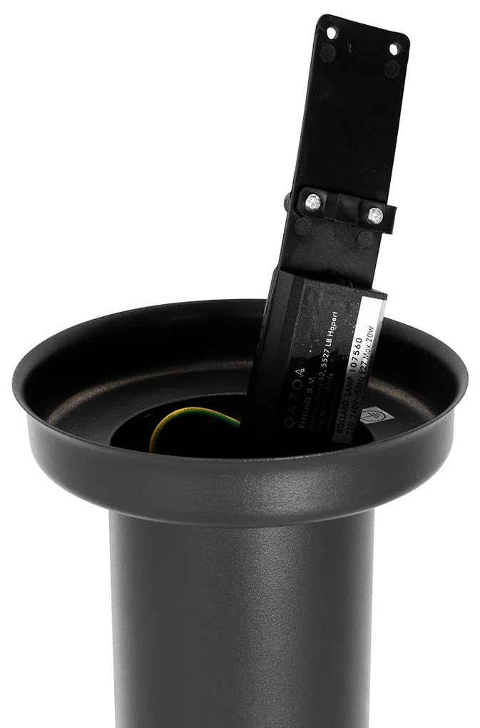 Moderná vonkajšia stĺpová lampa tmavosivá s opálom 110 cm IP44 - Rox