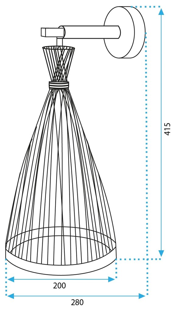 Toolight Boho, nástenné svietidlo 1xE27 APP1340-1W, čierna-hnedá, OSW-05777