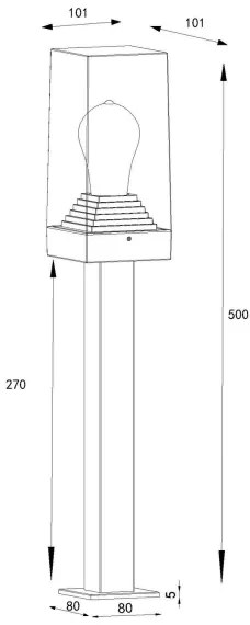 Globo 31371 - Vonkajšia lampa GABBA 1xE27/40W/230V IP44