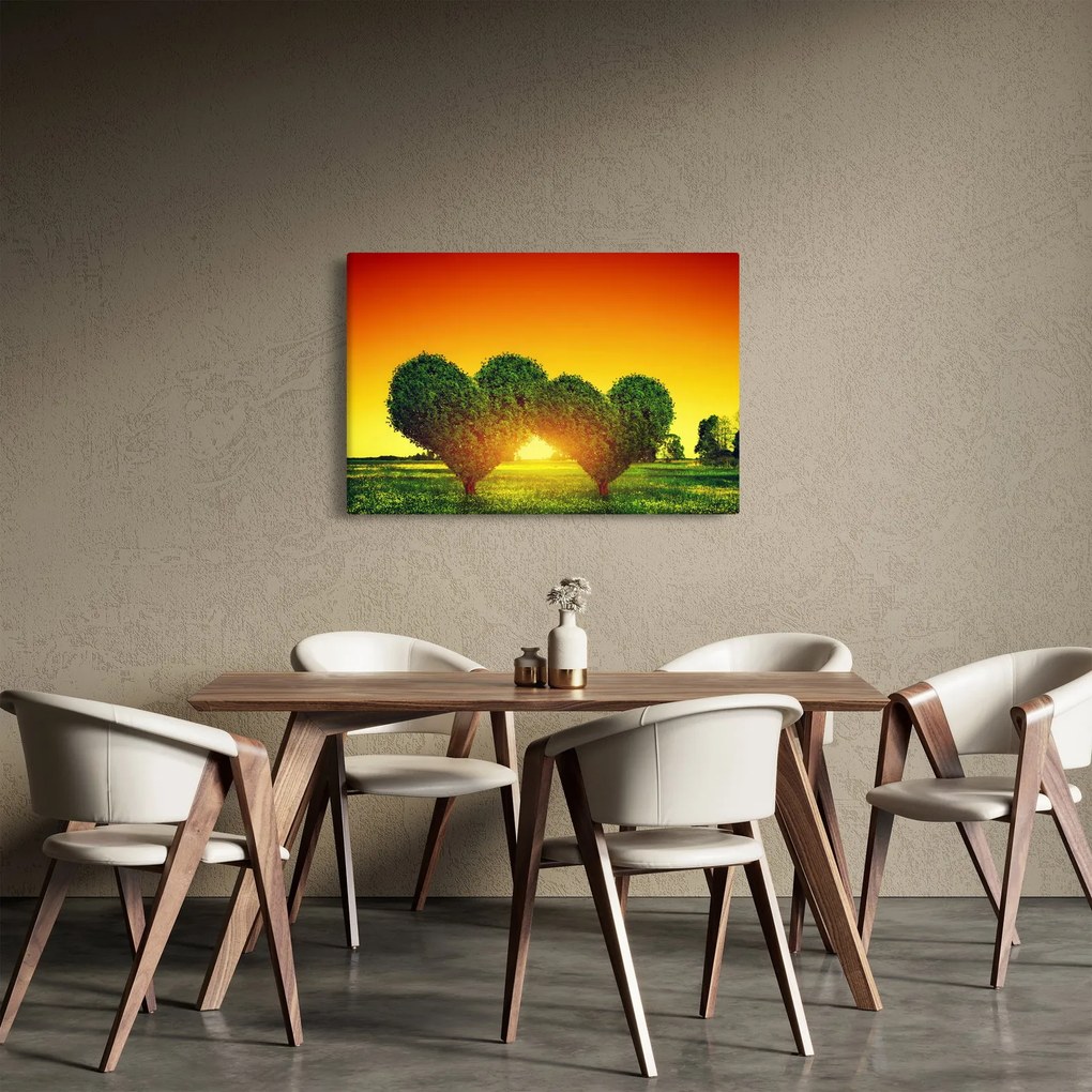 Obraz - Srdce v korunách stromov (90x60 cm)