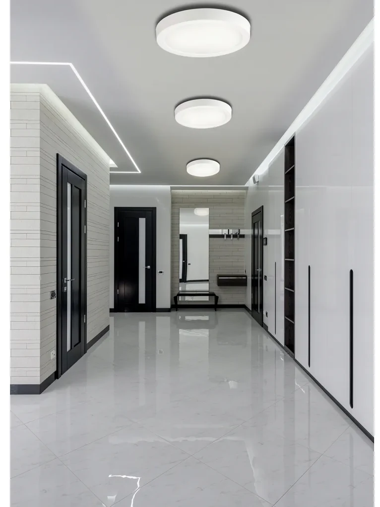 BERGE Prisadené LED stropné svietidlo 18W - 1980lm - 4000k - biely kruh